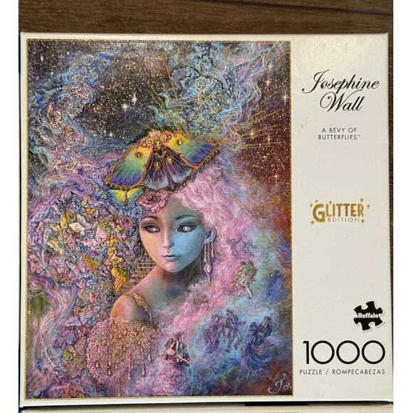 Josephine Wall Jigsaw Puzzles 4 Glitter 1000 Piece Winter Butterflies Leo Pink - Picture 4 of 6